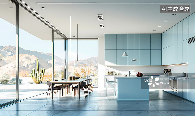 【AI数字艺术】厨房,家具,样板间,效果图,现代图片素材