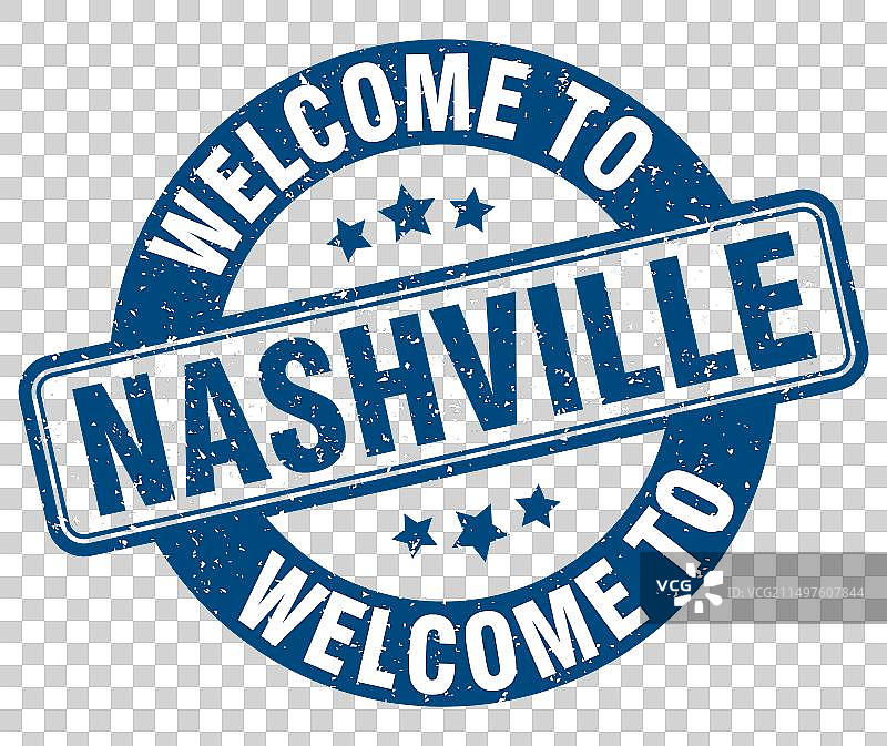 欢迎来到纳什维尔印章圆形标志图片素材