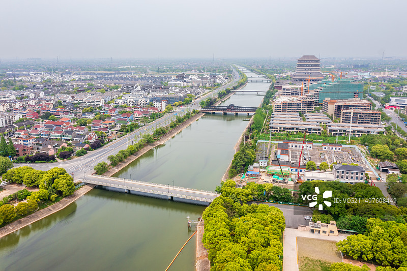 中国浙江嘉兴海宁杭嘉湖南排工程图片素材