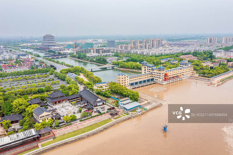 中国浙江嘉兴海宁杭嘉湖南排工程图片素材
