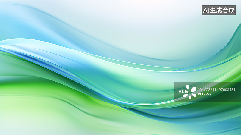 【AI数字艺术】时尚波纹动感高档绿色混色流体渐变抽象背景图片素材