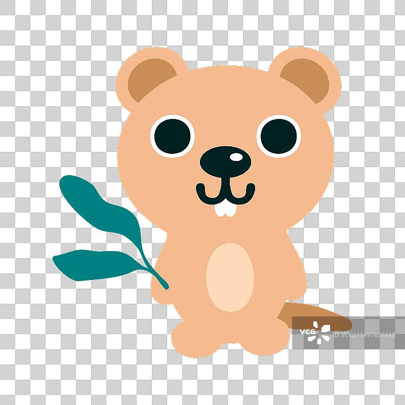 手绘微笑的澳洲短尾矮袋鼠图片素材