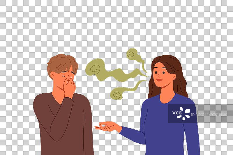 有口臭和龋齿的女人图片素材