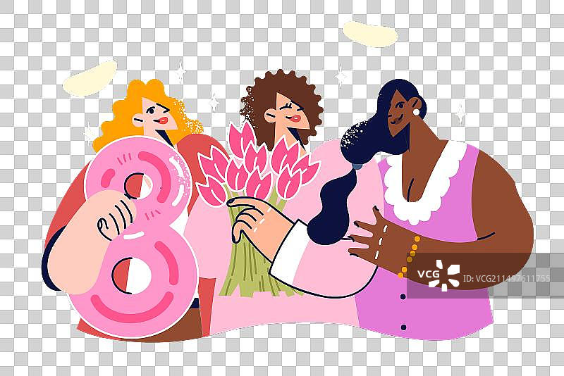 庆祝三八妇女节的各民族女性图片素材