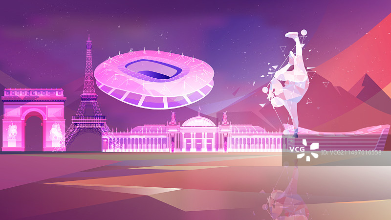 巴黎奥运会城市地标建筑霹雳舞图片素材
