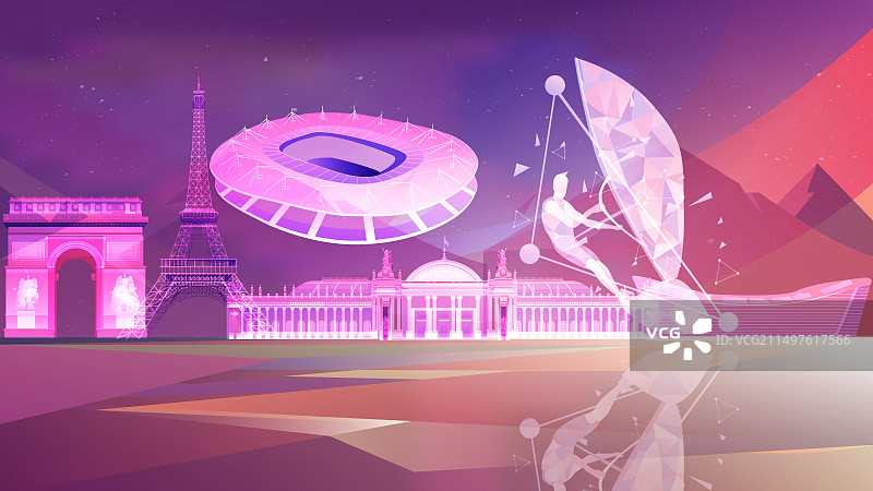 巴黎奥运会城市地标建筑帆船项目图片素材