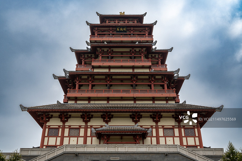 石鼓阁，宝鸡市石鼓山公园图片素材