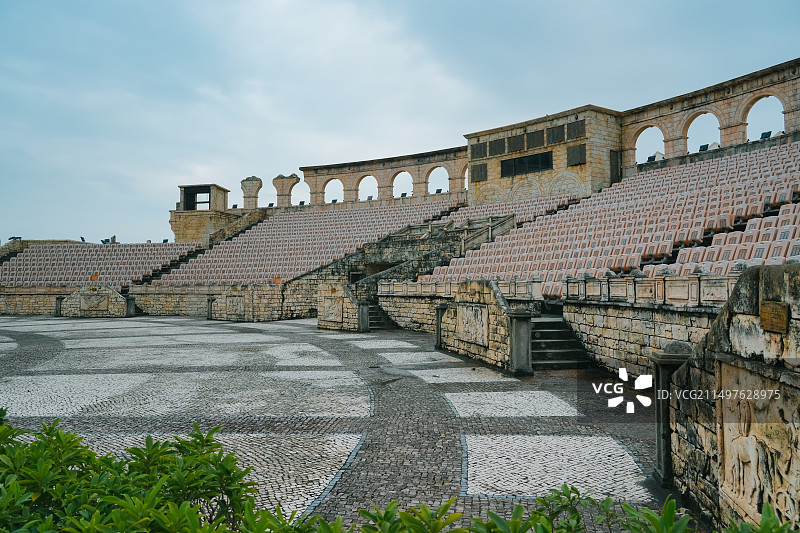 澳门渔人码头 澳门旅游景点 罗马斗兽场即视感图片素材
