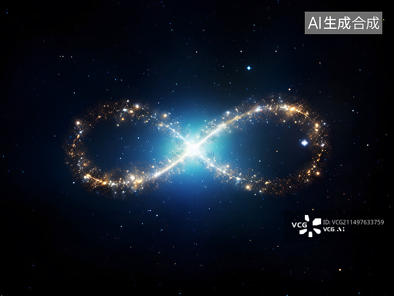 【AI数字艺术】星空中的无穷大符号设计图片素材