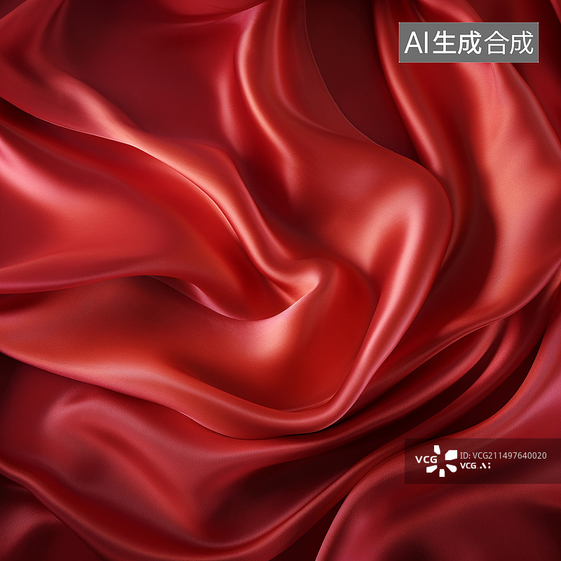【AI数字艺术】流动丝绸红色背景礼物图片素材