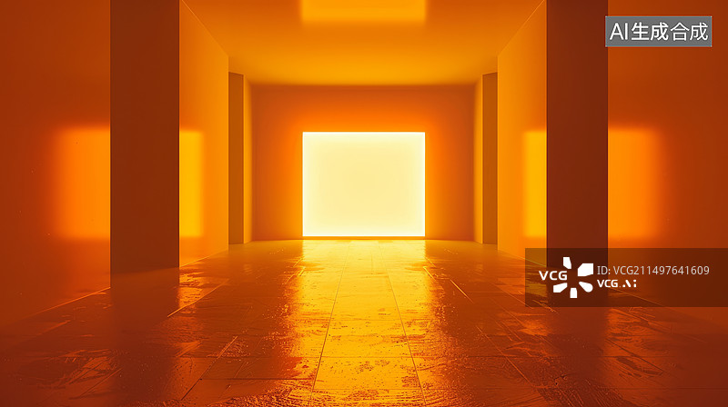 【AI数字艺术】黄色空镜房间图片素材