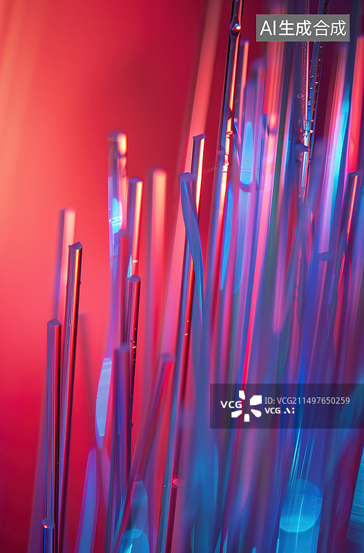 【AI数字艺术】彩色背景下的吸管特写镜头图片素材