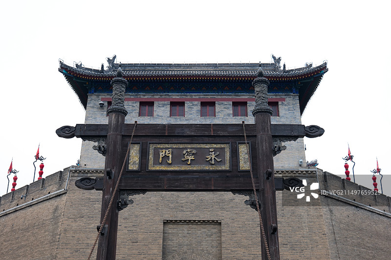 西安古城墙永宁门图片素材
