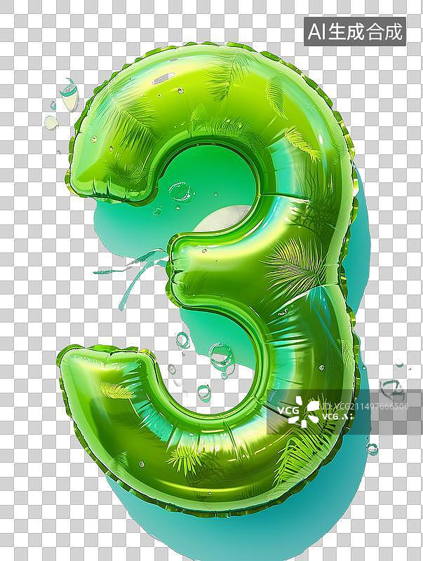 【AI数字艺术】数字3图片素材