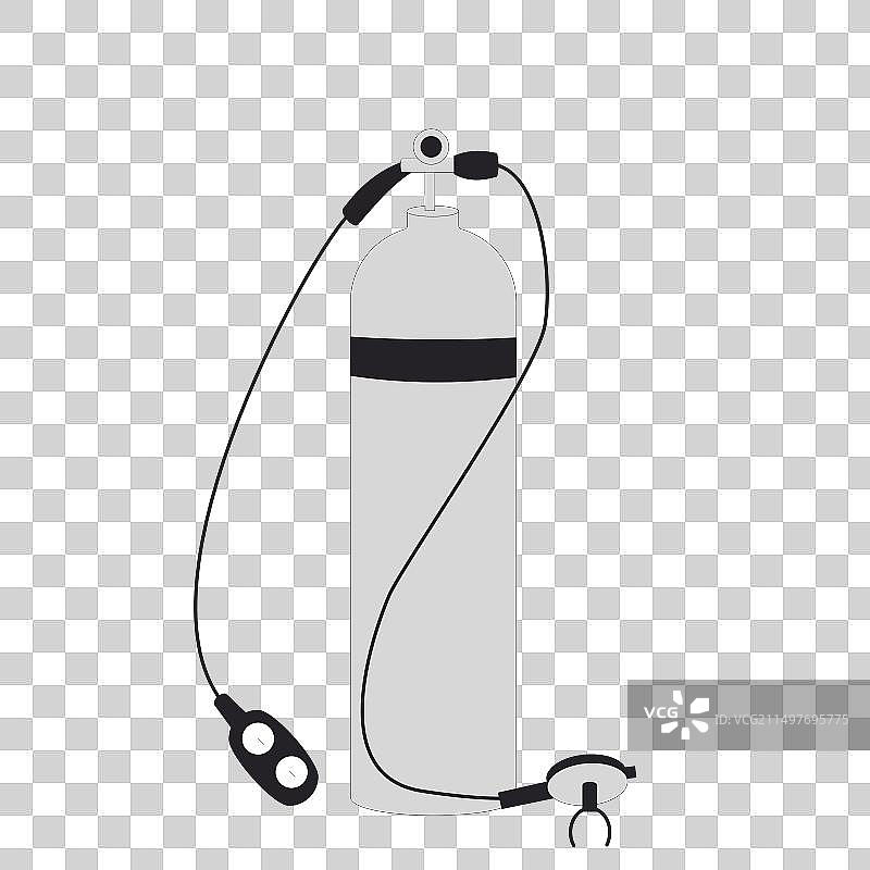 白色背景上隔离的水肺潜水图片素材