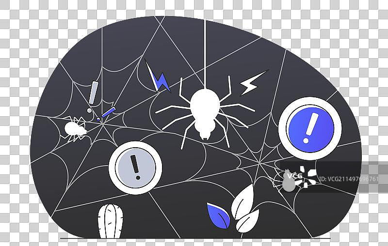 关于网络蜘蛛的危险或警告理念图片素材