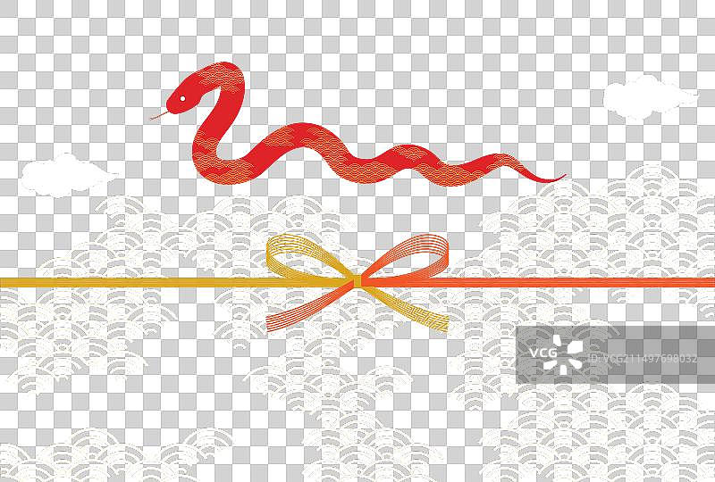 简单的蛇年新年贺卡图片素材