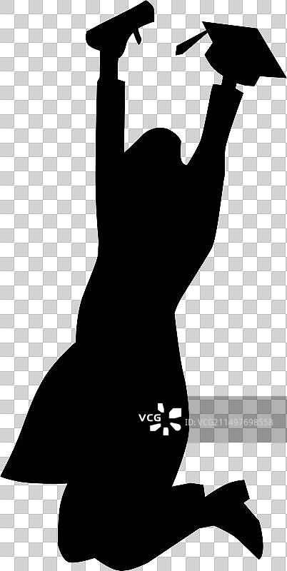 毕业典礼上跳跃的女学生图片素材