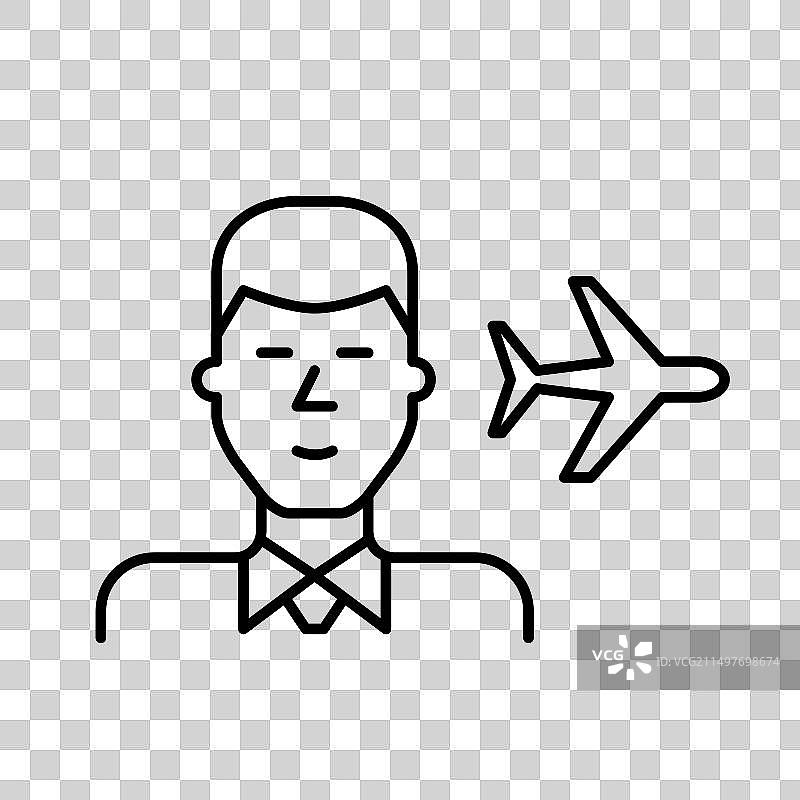 穿着衬衫和领带的时尚男士与飞机图片素材
