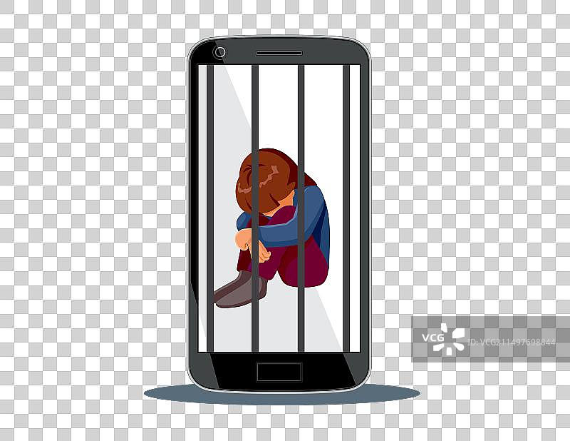 因社交而感到沮丧和焦虑的孩子图片素材