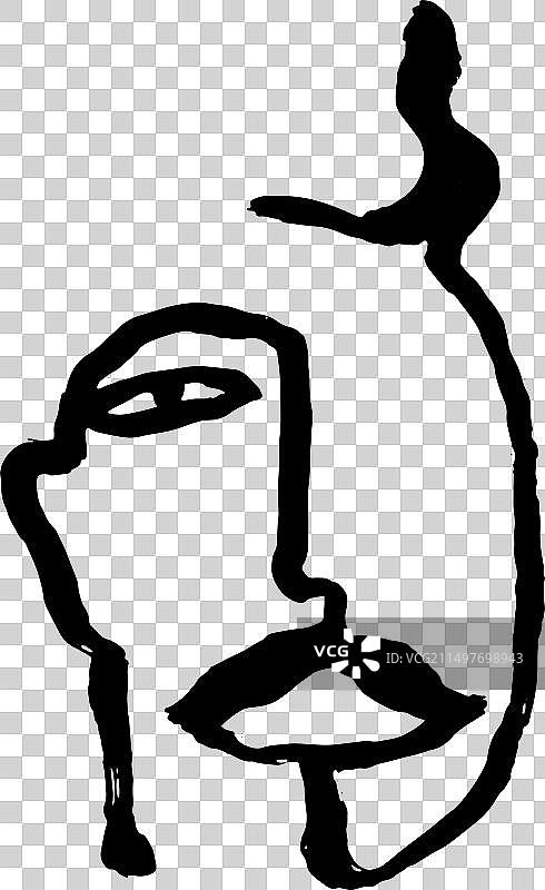 当代干刷抽象现代女孩图片素材