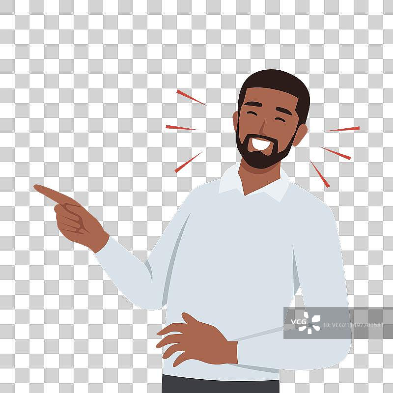 笑着指点的年轻黑人男子图片素材