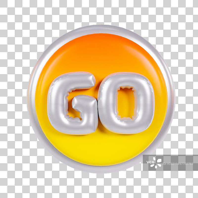 3D立体膨胀GO按钮电商促销618元素图片素材