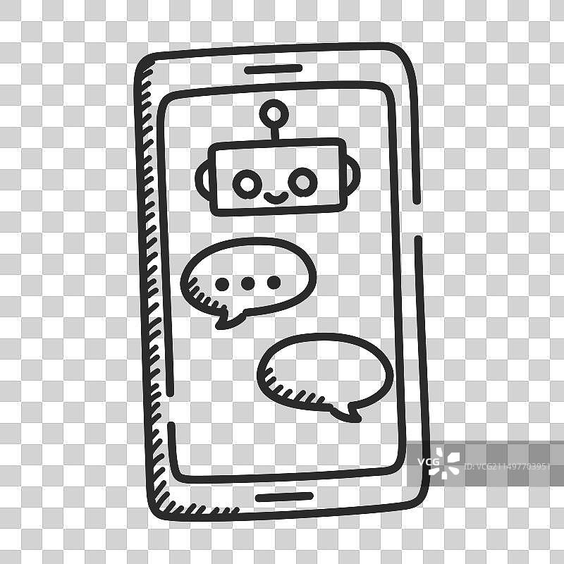 生成式人工智能涂鸦图标图片素材