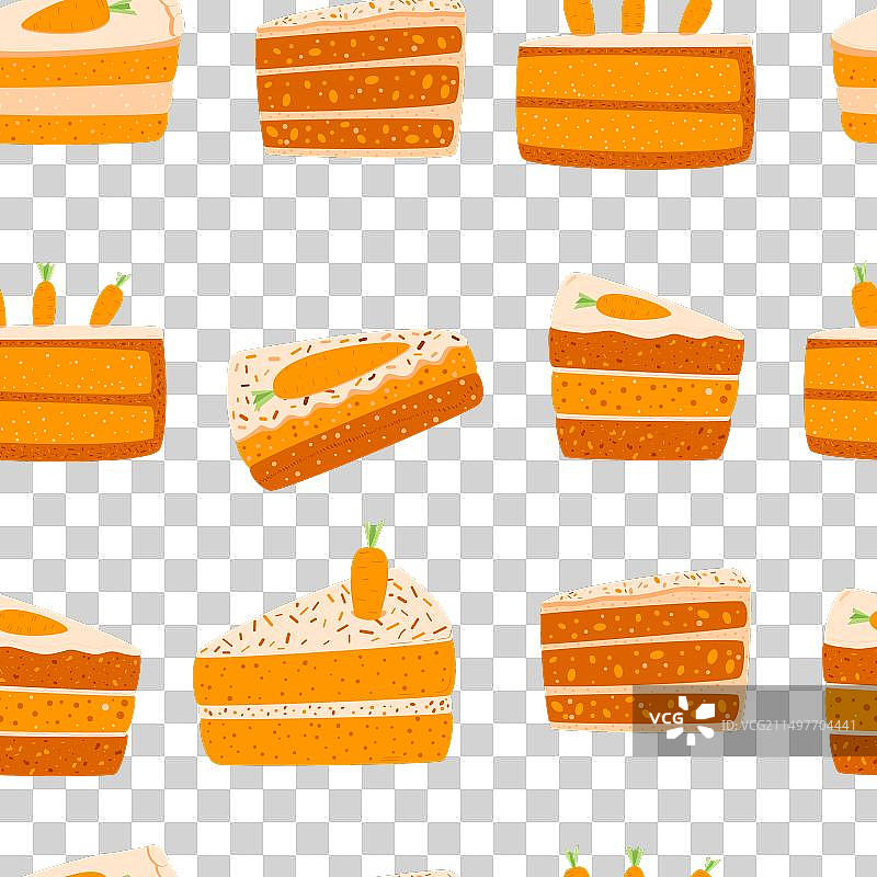 胡萝卜蛋糕无缝图案甜点图片素材
