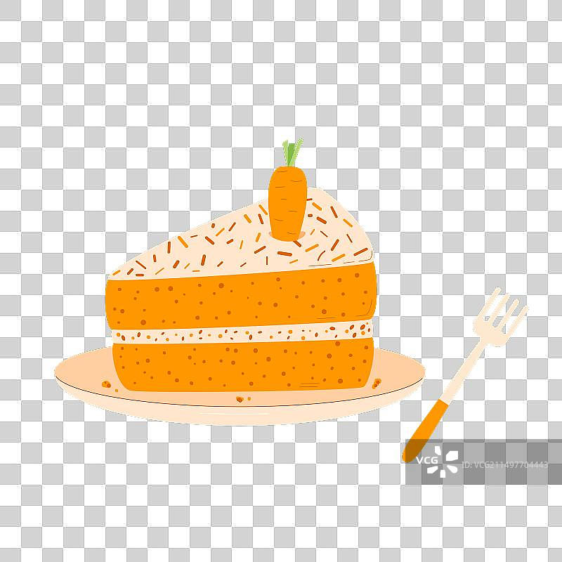 盘子里的胡萝卜蛋糕切片图片素材
