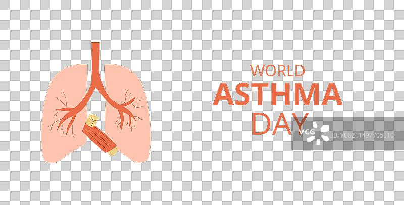 世界哮喘日宣传易拉宝：带肺部的吸入器图片素材