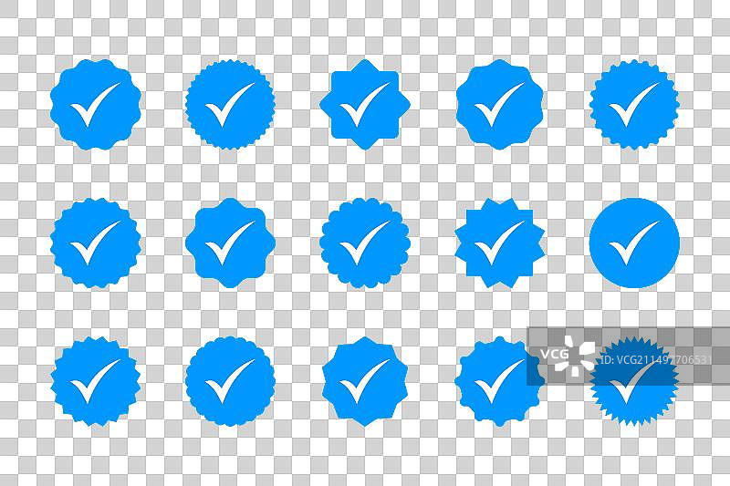 批准图标集或认证奖章图标图片素材