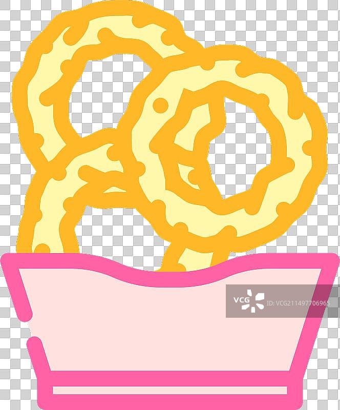 彩色洋葱圈快餐图标图片素材