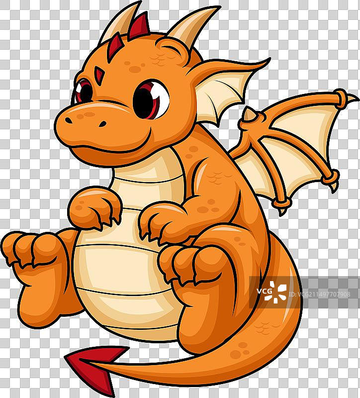 橙色卡通龙剪贴画图片素材