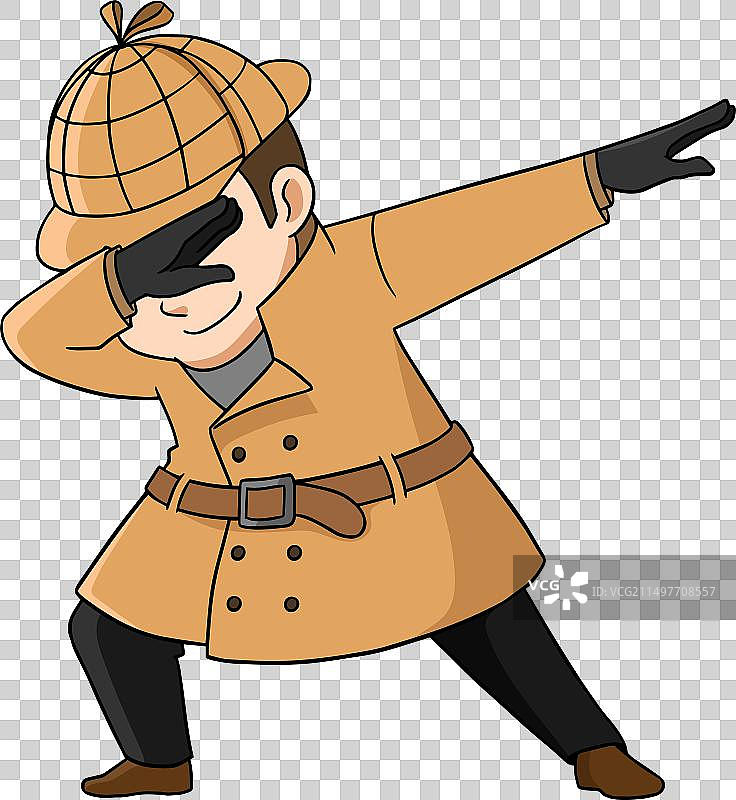 跳舞的侦探卡通剪贴画图片素材