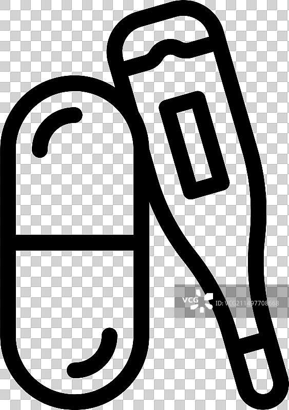 退烧药药房线性图标图片素材