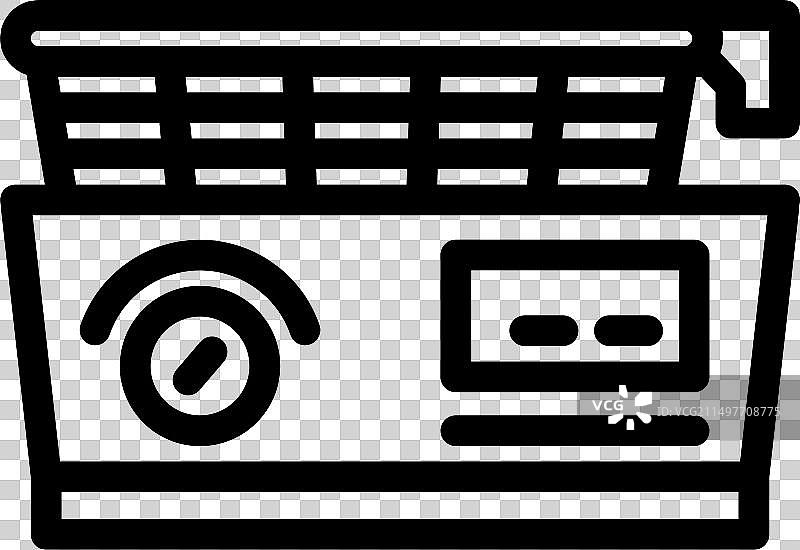 油炸锅餐厅设备线性图标图片素材