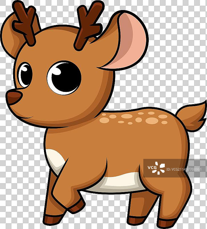 可爱的小鹿卡通剪贴画图片素材