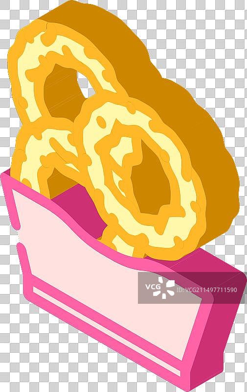 2.5D风格的洋葱圈快餐食品图标图片素材