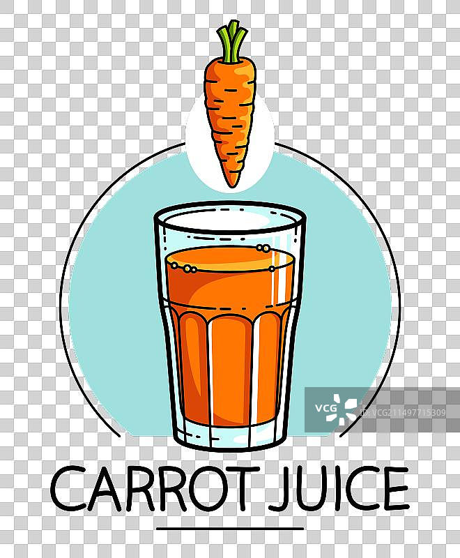 白色背景上的玻璃杯胡萝卜汁图片素材