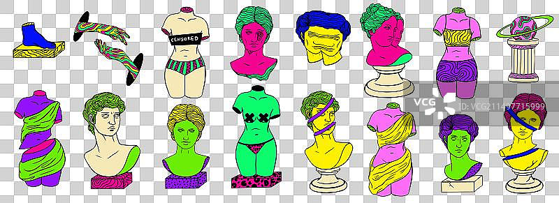 希腊古代雕像超现实元素图片素材