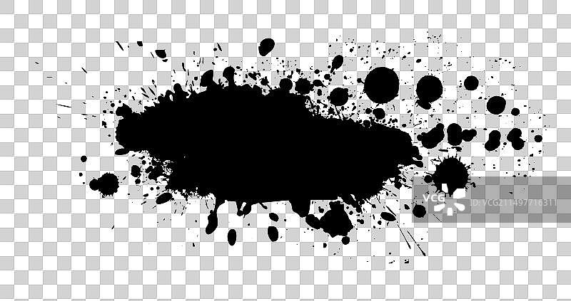 抽象黑色墨点手绘图片素材