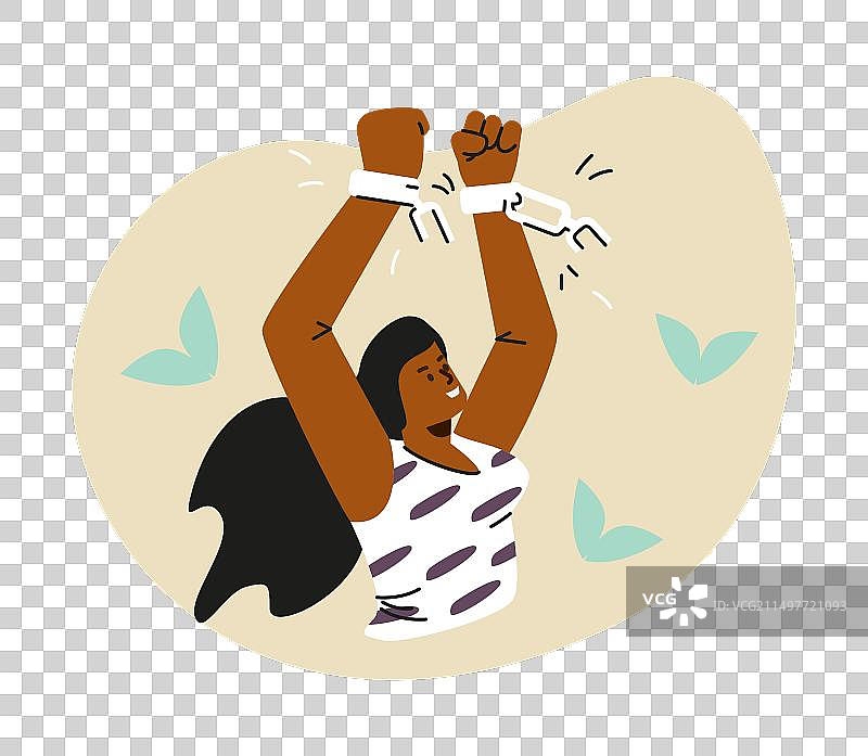 挣脱束缚的女人图片素材