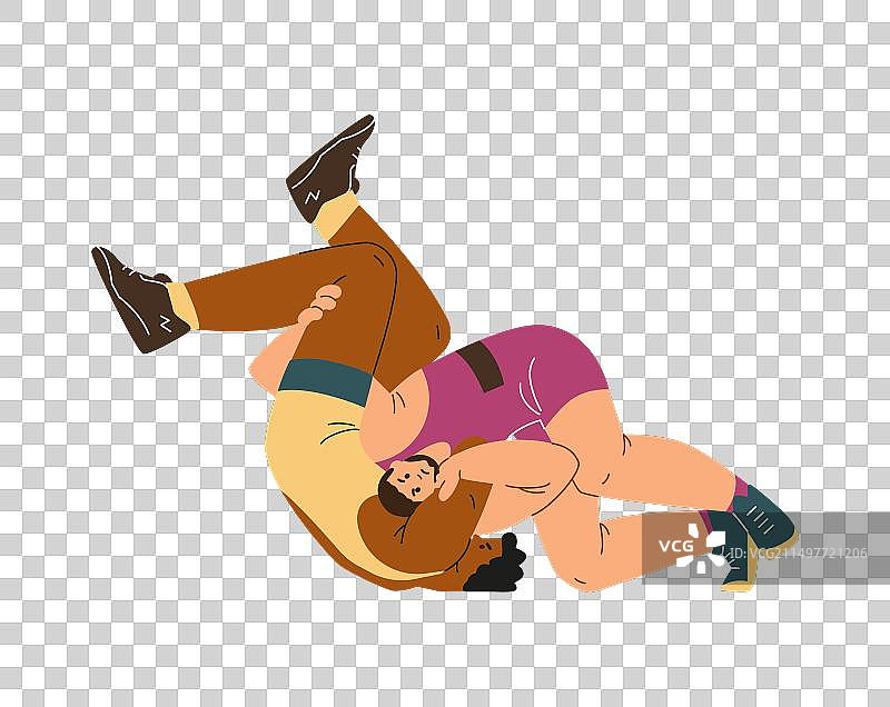 摔跤运动的动态瞬间图片素材