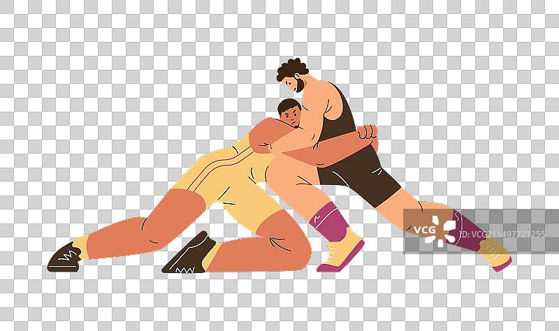 激烈的摔跤图片素材