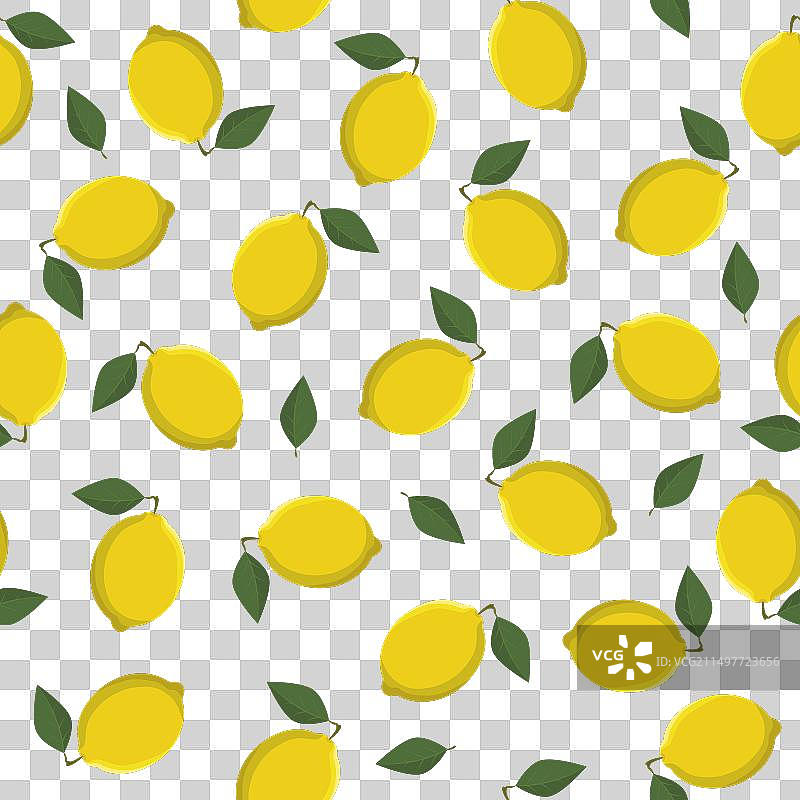 白色背景上的柠檬树叶无缝图案图片素材