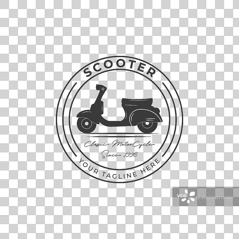 复古滑板车摩托车logo设计图片素材
