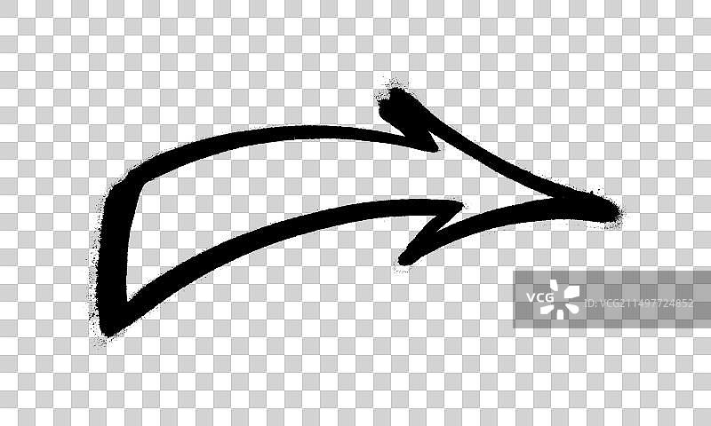 白色背景上的黑色涂鸦箭头图片素材