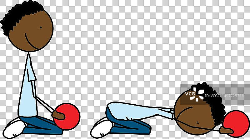 快乐的孩子在锻炼图片素材