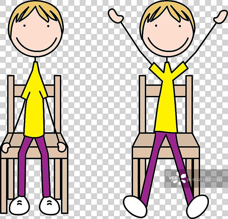 快乐的孩子在锻炼图片素材